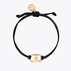 TORY BURCH EMBRACE AMBITION BRAIDED BRACELET Black firm price